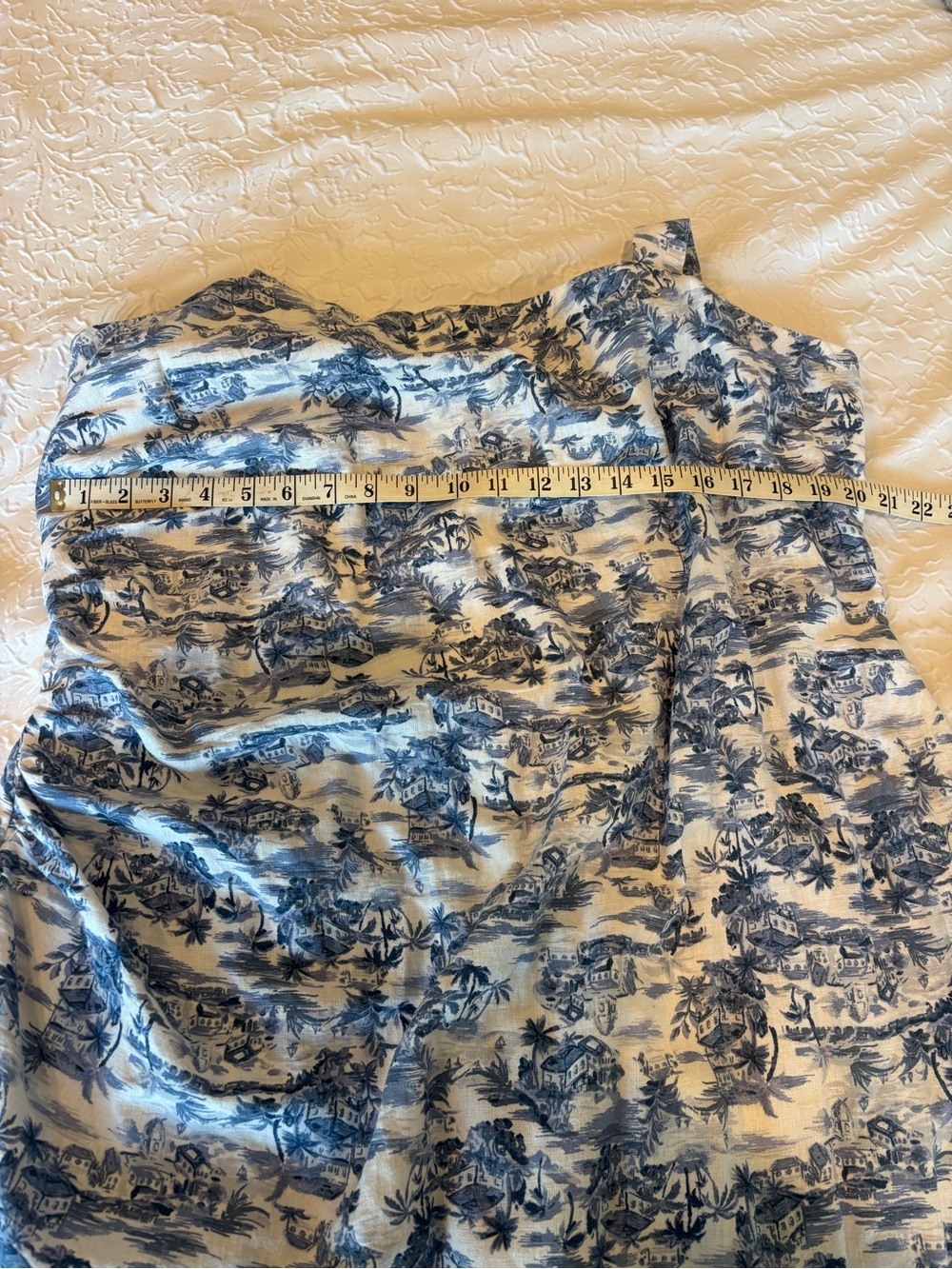 Abercrombie & Fitch White Dress with Blue Toile Accents - Picture 6 of 10